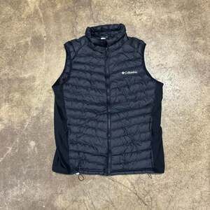 Columbia Black Puffer Vest, Full-Zip Retro Outdoor Vest - Size L